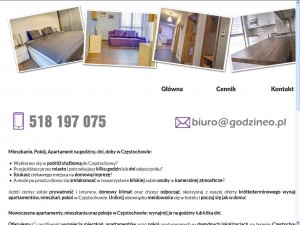 Godzineo.pl - Mieszkanie, apartament, pokój na godziny, dni Częstochowa