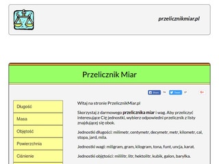 Przelicznik jednostek - przelicznikmiar.pl